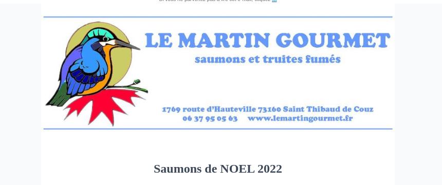 Commande saumons de Noël 2022 / Vente de filets de saumon pour l'association